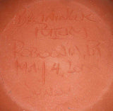 2000 Breininger Redware Sgraffito Decorated Bowl Liberty Bell Tulips Flowers