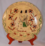 2004 Glazed Large Redware Sgraffito Decorated Charger Steve and Denise Dunkelberger Wedding by Lester Breininger