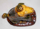 1992 Glazed Redware Figurine Poodle Dog Sitting on Hind Legs Breininger Pottery