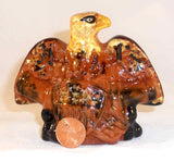 2000 Glazed Redware Patriotic Spread Wing Eagle Canons Shield Lester Breininger