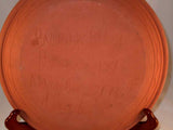 1995 Breininger Glazed & Sgraffito Redware Plate Moravian Style Merry Christmas