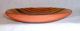 1977 Breininger Redware Glazed Slip Decorated 7" Pie Plate Yellow Brown & Green