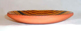 1977 Breininger Redware Glazed Slip Decorated 7" Pie Plate Yellow Brown & Green