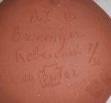 1992 Lester & Barbara Breininger Limited Ed. Redware Plate Flowers and Leaves