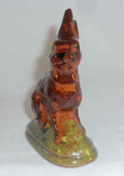 2001 Glazed Redware Figurine Bunny Rabbit Sitting on Hind Leg Breininger Pottery