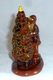 1994 Breininger Glazed Redware Figurine Bearded Santa Reindeer Christmas Tree