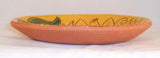 1995 Redware Glazed Sgraffito Decorated 7" Pie Plate Large Sunflower By Lester Breininger