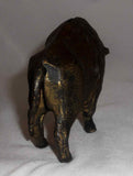 Antique Cast Iron Gold Painted Still Penny Bank Buffalo Bison by A.C. Williams