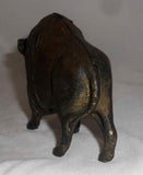Antique Cast Iron Gold Painted Still Penny Bank Buffalo Bison by A.C. Williams