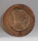 Antique Primitive Plunger Type Butter Mold Beautiful Wheatsheaf Design