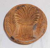 Antique Primitive Plunger Type Butter Mold Beautiful Wheatsheaf Design