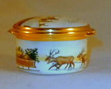 Cartier Round Enameled Box "Christmas 1979" Santa & Rain Deer On Roof England