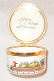 Cartier Round Enameled Box "Christmas 1979" Santa & Rain Deer On Roof England