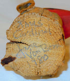 1980 Signed Folk Art Hand Carved & Painted Wooden Christmas Cardinal Bird Figure
