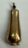 Antique Small Size 14 Karat Gold Cigar Cutter Steel Blade and Hanging Loop