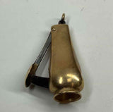 Antique Small Size 14 Karat Gold Cigar Cutter Steel Blade and Hanging Loop