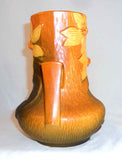 Beautiful 1940s Roseville Pottery Two Handled Vase Brown Clematis Pattern 106-7"
