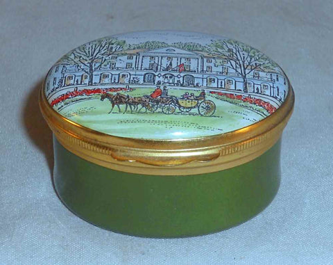 Beautiful Crummles & Co. England Enameled Oval Box Colorful Williamsburg Inn