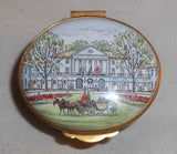 Beautiful Crummles & Co. England Enameled Oval Box Colorful Williamsburg Inn