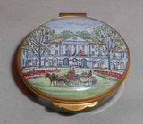 Beautiful Crummles & Co. England Enameled Oval Box Colorful Williamsburg Inn