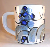 1974 Royal Copenhagen Large Annual Mug Sterling Silver Medallion Crowned AM Mark