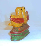 Late 1900s Folk Art Love Birds Polychrome Painted Composition By J R Dierwechter