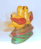 Late 1900s Folk Art Love Birds Polychrome Painted Composition By J R Dierwechter