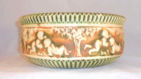 Beautiful Circa 1915 Roseville Pottery Donatello Pattern Nine Inch Console Bowl
