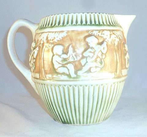 Beautiful Circa 1915 Roseville Pottery Donatello Pattern Six Inch Large Pitcher