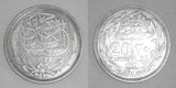 Lustrous 1917 Egypt Crown Size Silver Coin 20 Piastres Sultan Hussein Kamel XF