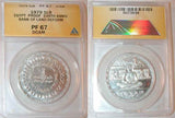 1979 Egypt Silver Coin Commemorative One Pound Centennial of The Bank of Land Reform Beautiful ANACS Proof 67 Deep Cameo