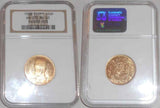 Beautiful 1938 Egypt Gold 100 Qirsh Commemorating Farouk's Wedding NGC MS63 UNC