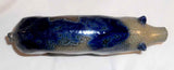1985 Salt Glazed Stoneware Cobalt Blue on Gray Folk Art Pig David Eldreth PA