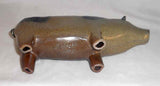 1985 Salt Glazed Stoneware Cobalt Blue on Gray Folk Art Pig David Eldreth PA