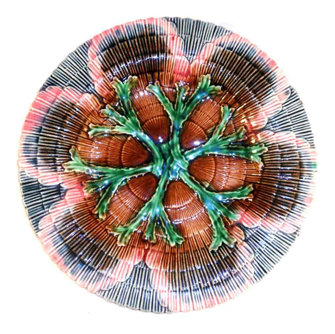 Antique Griffin, Smith and Hill Etruscan Shell & Seaweed 9 1/4" Majolica Plate