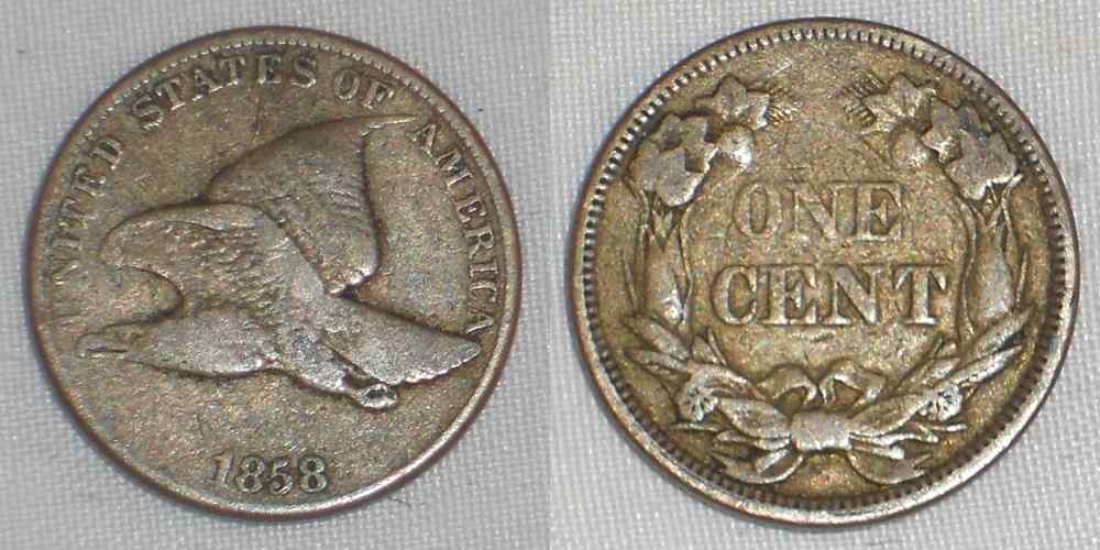 1858 Nice About Very Fine Large Letters Flying Eagle Copper-Nickel Cen –  Giamer Antiques and Collectibles