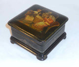 Hand Painted Fedoskino Russian Lacquer Box Reading The Tealeaves By Shchabunin