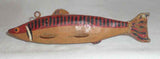 Beautiful Vintage Carved Wood and Metal Polychrome Painted Folk Art Fish Decoy