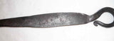 Antique Forged Wrought Iron Butcher Flesh Fork Rat Tail Hanger Stamped RB