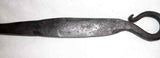 Antique Forged Wrought Iron Butcher Flesh Fork Rat Tail Hanger Stamped RB