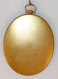 Antique Hand Painted Miniature of A Beautiful Woman in Oval Brass Frame