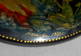 1973 Palekh Russian Lacquer Box Scene from Princes Frog Fairy Tale Artist Signed
