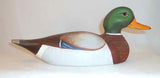 1977 Painted Carved Wood Decorative Mallard Drake Decoy Glass Eyes By WL Gable