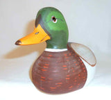 1977 Painted Carved Wood Decorative Mallard Drake Decoy Glass Eyes By WL Gable