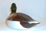 1977 Painted Carved Wood Decorative Mallard Drake Decoy Glass Eyes By WL Gable