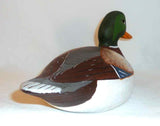 1977 Painted Carved Wood Decorative Mallard Drake Decoy Glass Eyes By WL Gable