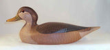 1977 Painted Carved Wood Decorative Mallard Hen Decoy Glass Eyes By WL Gable