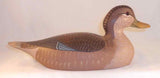 1977 Painted Carved Wood Decorative Mallard Hen Decoy Glass Eyes By WL Gable
