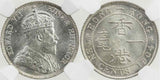 Lustrous 1904 Silver Small Coin 10 Cents Hong Kong Edward VII of England MS 66