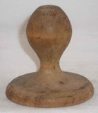 Antique Carved Wood Primitive Butter Print Four-part Floral Design Marked HL